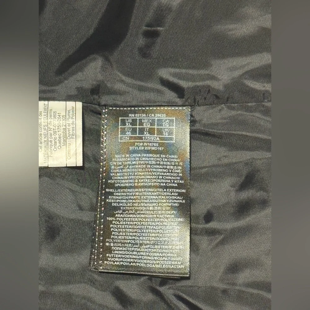 GUESS Black Shiny Puffer With Faux Fur Hoodie Ladies Size XL - Picture 9 of 12